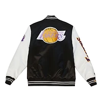 Los Angeles Lakers Black and White Team Origins Mitchell & Ness Full-Snap Varsity Jacket