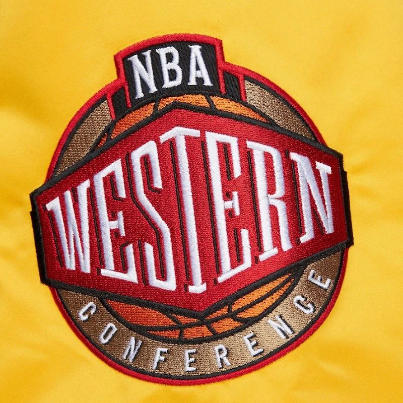 Los Angeles Lakers Black and Gold Hardwood Classic Primetime Mitchell & Ness Full-Snap Satin Jacket