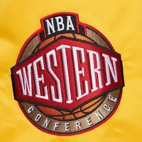 Los Angeles Lakers Black and Gold Hardwood Classic Primetime Mitchell & Ness Full-Snap Satin Jacket