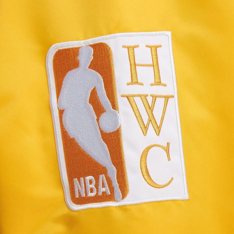 Los Angeles Lakers Black and Gold Hardwood Classic Primetime Mitchell & Ness Full-Snap Satin Jacket