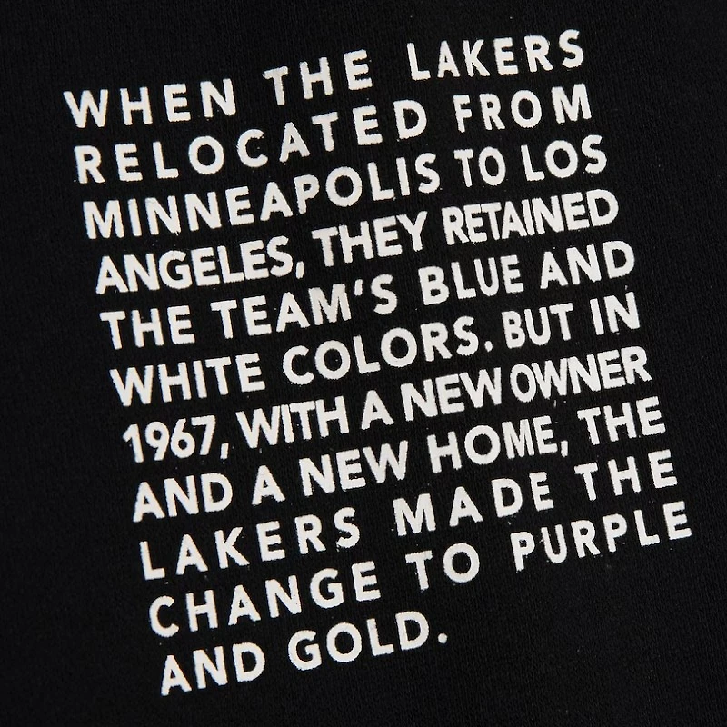 Los Angeles Lakers Black Team Origins Mitchell & Ness Fleece Pullover Hoodie
