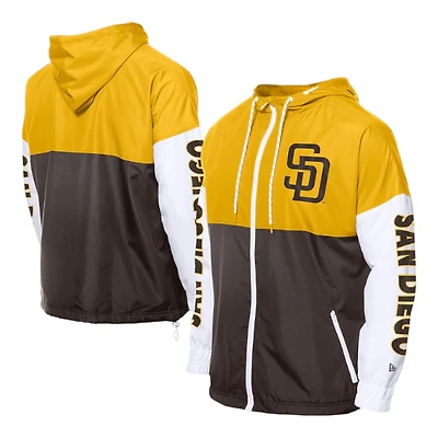 San Diego Padres Brown and Yellow Leisure New Era Windbreaker Jacket