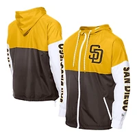 San Diego Padres Brown and Yellow Leisure New Era Windbreaker Jacket