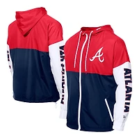 Atlanta Braves Blue and Red Leisure New Era Windbreaker Jacket
