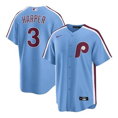 Philadelphia Phillies Bryce Harper Light Blue Throwback Alternate Replica Player Jersey