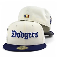 Los Angeles Dodgers Chrome and Dark Royal "Old English"  2024 WS Patch Grey UV New Era 59FIFTY Fitted Hat
