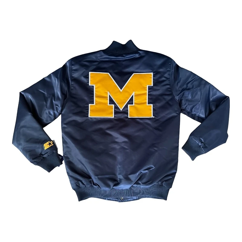 Michigan Wolverines Navy "Hail Yeah" Ty Mopkins Full Snap Button Up Starter Jacket