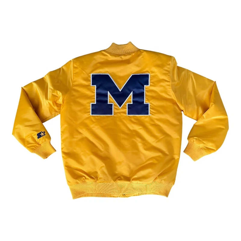 Michigan Wolverines Yellow "Hail Yeah" Ty Mopkins Full Snap Button Up Starter Jacket