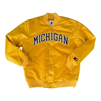 Michigan Wolverines Yellow "Hail Yeah" Ty Mopkins Full Snap Button Up Starter Jacket