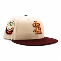 St Louis Browns Cream and Maroon 1948 All Star Game Patch Grey UV New Era 59Fifty Fitted Hat