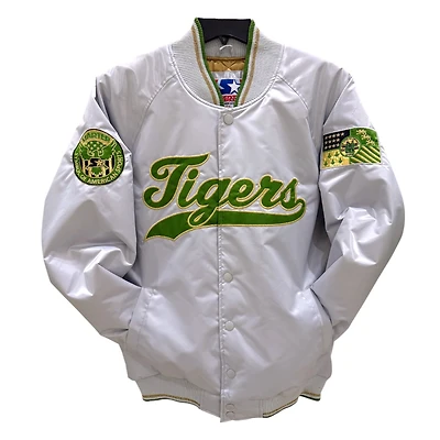 Detroit Tigers Grey "The Spirit" Ty Mopkins 313 Day Full Snap Button Up Starter Jacket