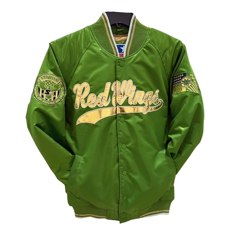 Detroit Red Wings "The Spirit" Ty Mopkins 313 Day Full Snap Button Up Starter Jacket