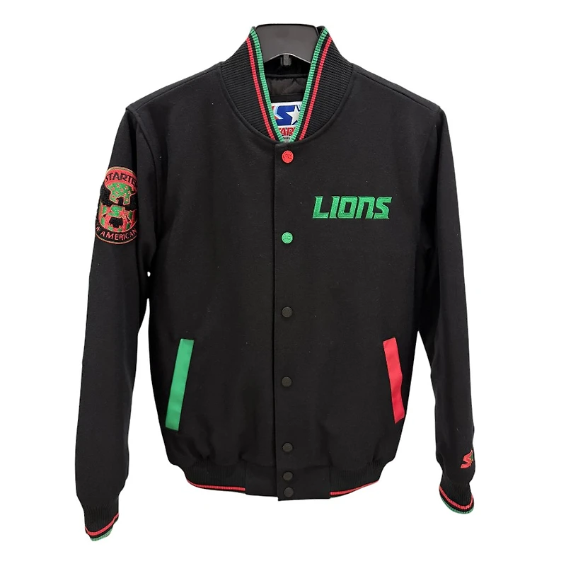 Detroit Lions "Say It Loud" Ty Mopkins Black History Month Varsity Starter Jacket