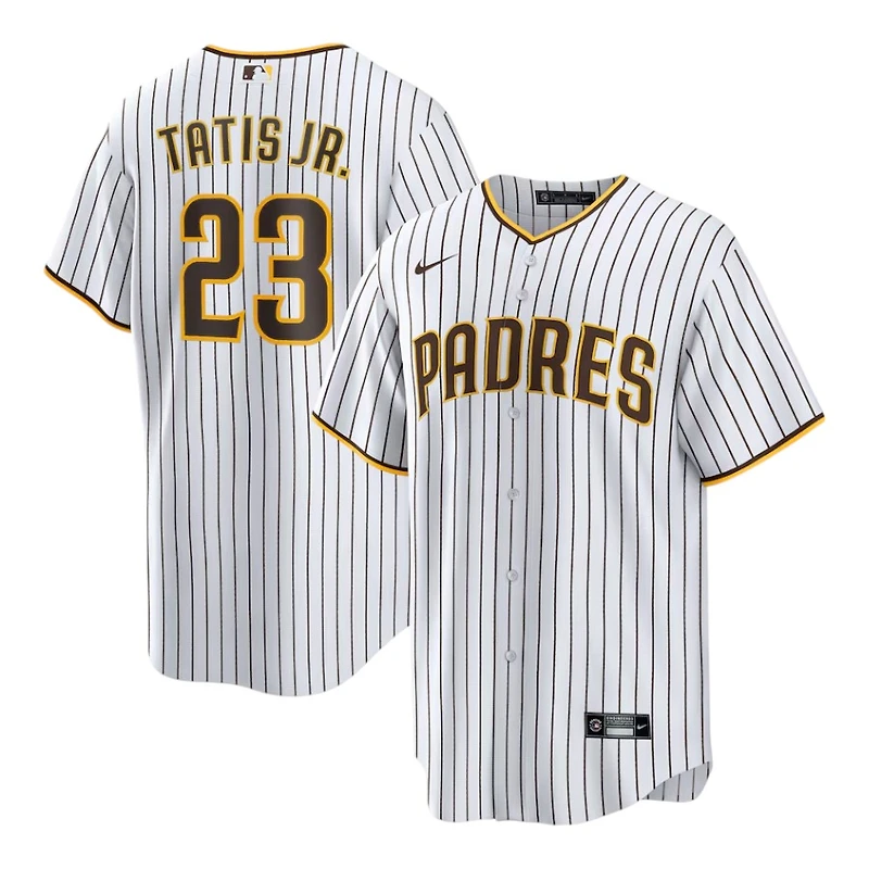 San Diego Padres Fernando Tatis Jr. White Pinstripe Home Nike Replica Player Jersey