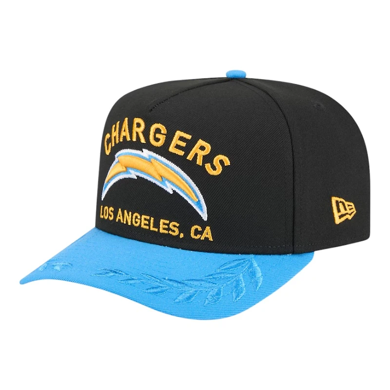 Los Angeles Chargers Black and Powder Blue 2025 NFL Draft New Era A-Frame 9FIFTY Snapback Hat