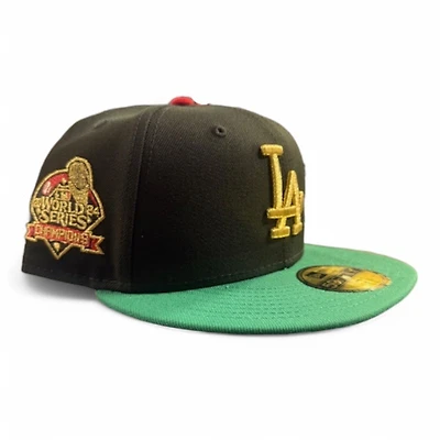 Los Angeles Dodgers Black and Green 2024 World Champs Patch UV New Era 59FIFTY Fitted Hat