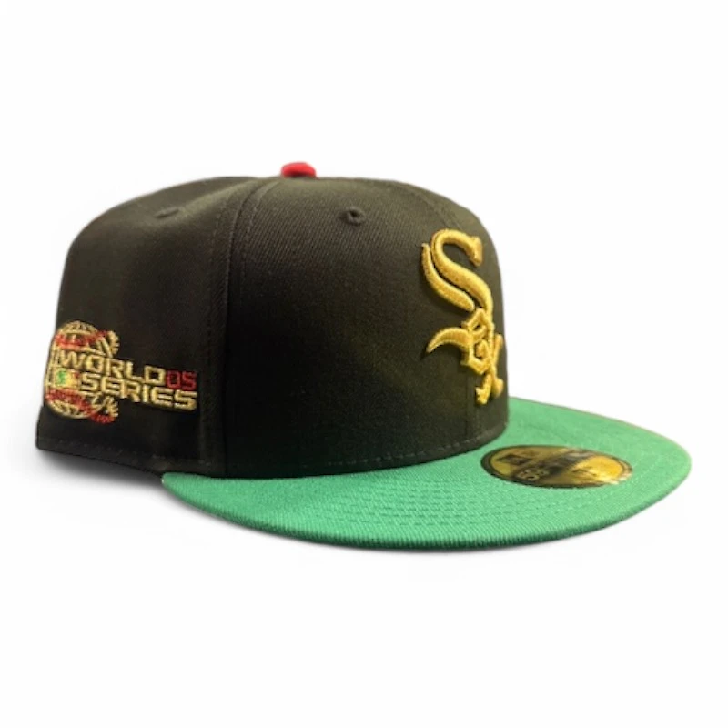 Chicago White Sox Black and Green 2005 World Series Patch UV New Era 59FIFTY Fitted Hat