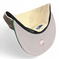 Cleveland Indians Cream and Green Script Jacobs Field Patch Gray UV New Era 59FIFTY Fitted Hat