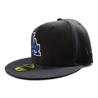 Los Angeles Dodgers Navy and Royal Blue 60th Anniversary Patch Green UV New Era 59FIFTY Fitted Hat