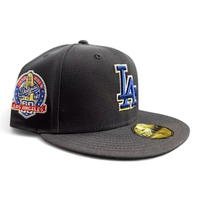 Los Angeles Dodgers Navy and Royal Blue 60th Anniversary Patch Green UV New Era 59FIFTY Fitted Hat
