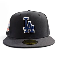 Los Angeles Dodgers Navy and Royal Blue 60th Anniversary Patch Green UV New Era 59FIFTY Fitted Hat