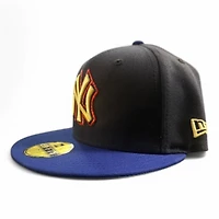 New York Yankees Navy and Royal Blue 2Tone 100th Anniversary Patch Green UV Era 59FIFTY Fitted Hat