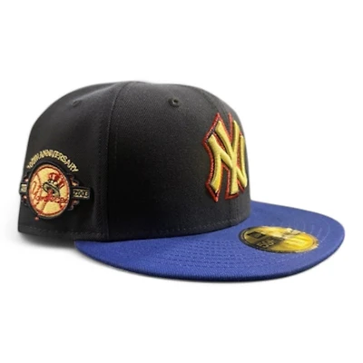New York Yankees Navy and Royal Blue 2Tone 100th Anniversary Patch Green UV Era 59FIFTY Fitted Hat