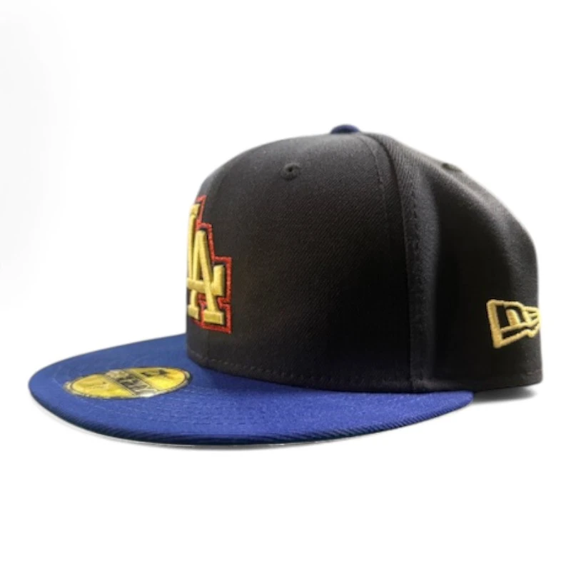 Los Angeles Dodgers Navy and Royal Blue 2Tone 2024 Champions Patch Green UV New Era 59FIFTY Fitted Hat