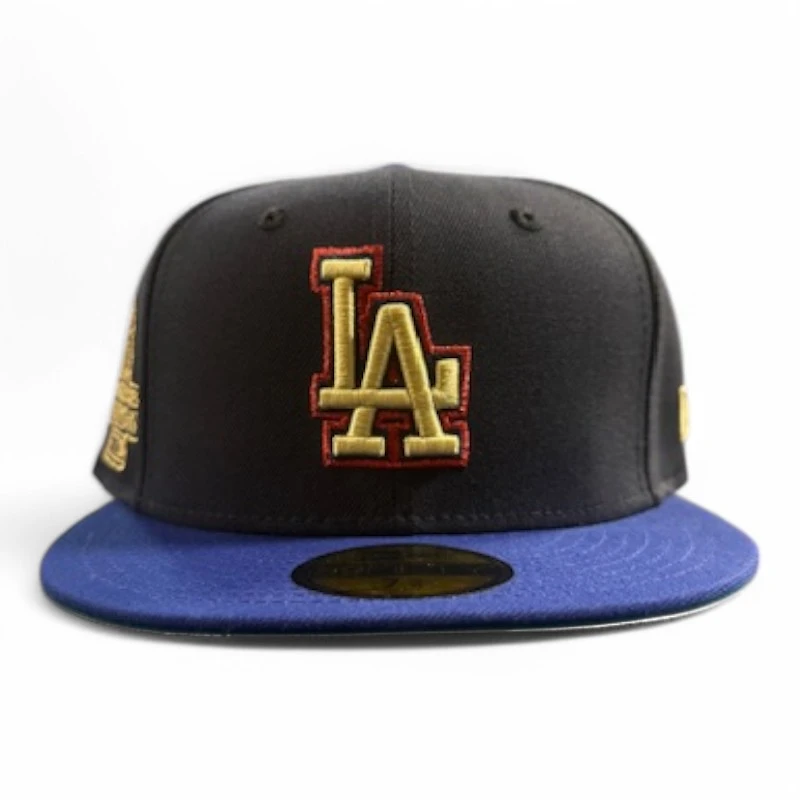 Los Angeles Dodgers Navy and Royal Blue 2Tone 2024 Champions Patch Green UV New Era 59FIFTY Fitted Hat