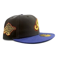 Cleveland Indians Navy and Royal Blue 2Tone 1996 WS Patch Green UV New Era 59FIFTY Fitted Hat