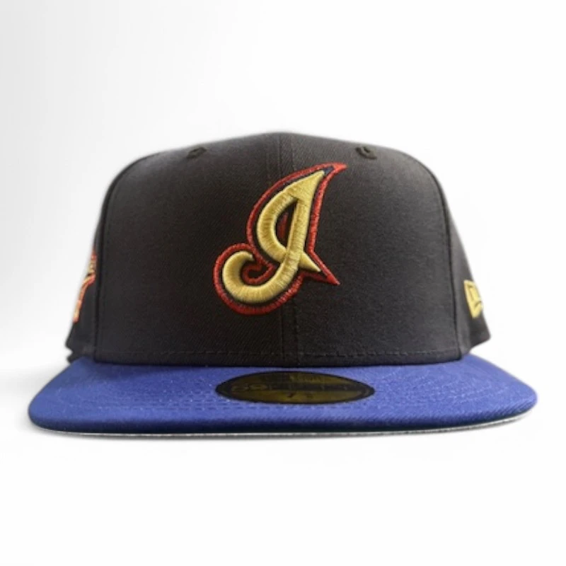 Cleveland Indians Navy and Royal Blue 2Tone 1996 WS Patch Green UV New Era 59FIFTY Fitted Hat