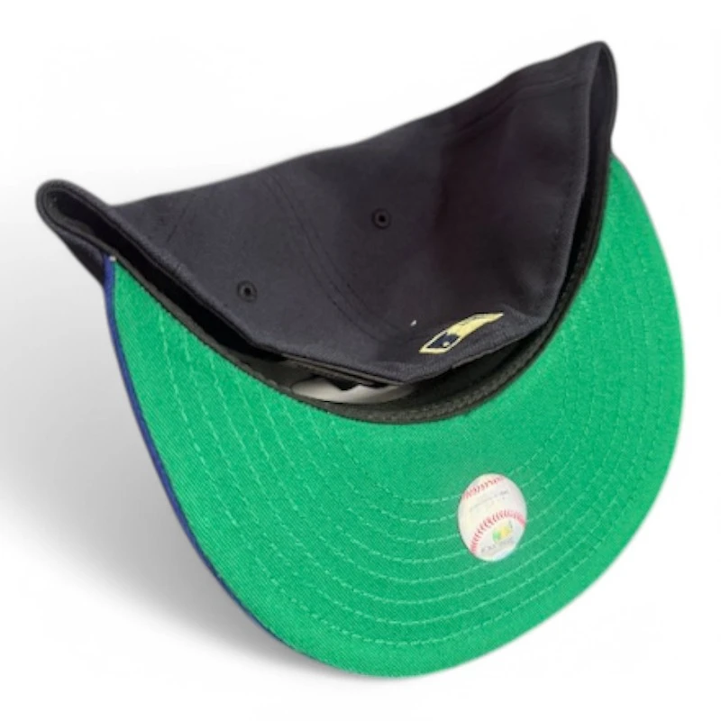 Cleveland Indians Navy and Royal Blue 2Tone 1996 WS Patch Green UV New Era 59FIFTY Fitted Hat