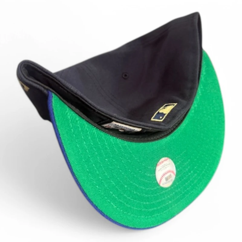 Atlanta Braves Navy and Royal Blue 2Tone 2021 Champions Patch Green UV New Era 59FIFTY Fitted Hat
