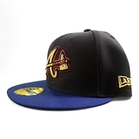 Atlanta Braves Navy and Royal Blue 2Tone 2021 Champions Patch Green UV New Era 59FIFTY Fitted Hat