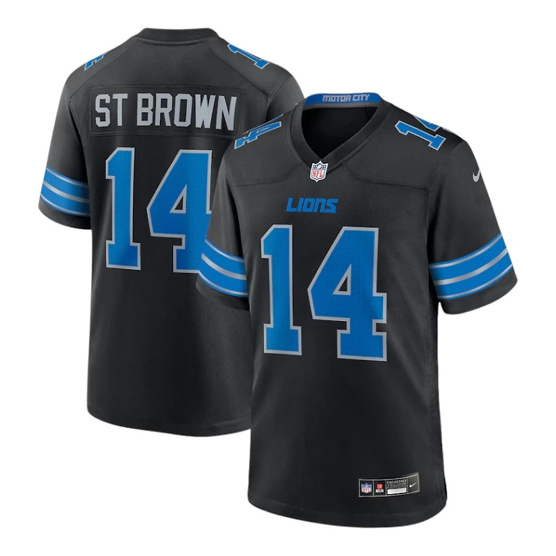 Detroit Lions Amon-Ra St. Brown 2nd Black Alternate Nike Game Jersey
