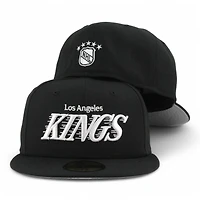 Los Angeles Kings Black Motion Wordmark Grey UV NHL New Era 59FIFTY Fitted Hat