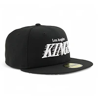 Los Angeles Kings Black Motion Wordmark Grey UV NHL New Era 59FIFTY Fitted Hat