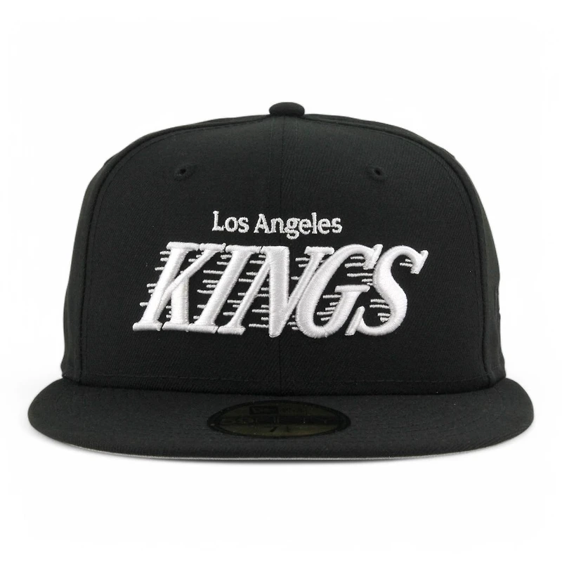 Los Angeles Kings Black Motion Wordmark Grey UV NHL New Era 59FIFTY Fitted Hat