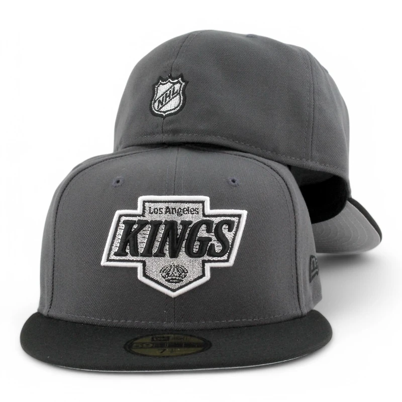 Los Angeles Kings Graphite and Black Two Tone Grey UV NHL New Era 59FIFTY Fitted Hat