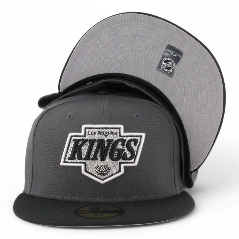 Los Angeles Kings Graphite and Black Two Tone Grey UV NHL New Era 59FIFTY Fitted Hat