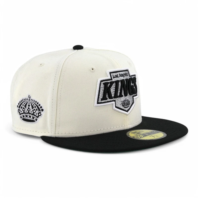 Los Angeles Kings Chrome and Black Two Tone Crown Patch Green UV NHL New Era 59FIFTY Fitted Hat