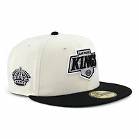 Los Angeles Kings Chrome and Black Two Tone Crown Patch Green UV NHL New Era 59FIFTY Fitted Hat