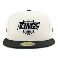 Los Angeles Kings Chrome and Black Two Tone Crown Patch Green UV NHL New Era 59FIFTY Fitted Hat