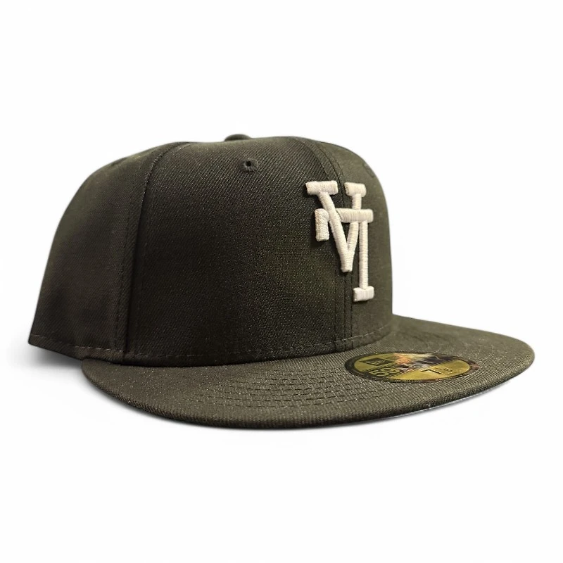 Los Angeles Dodgers White on Upside Down LA Green UV New Era 59FIFTY Fitted Hat