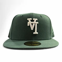 Los Angeles Dodgers White on Green Upside Down LA Gray UV New Era 59FIFTY Fitted Hat