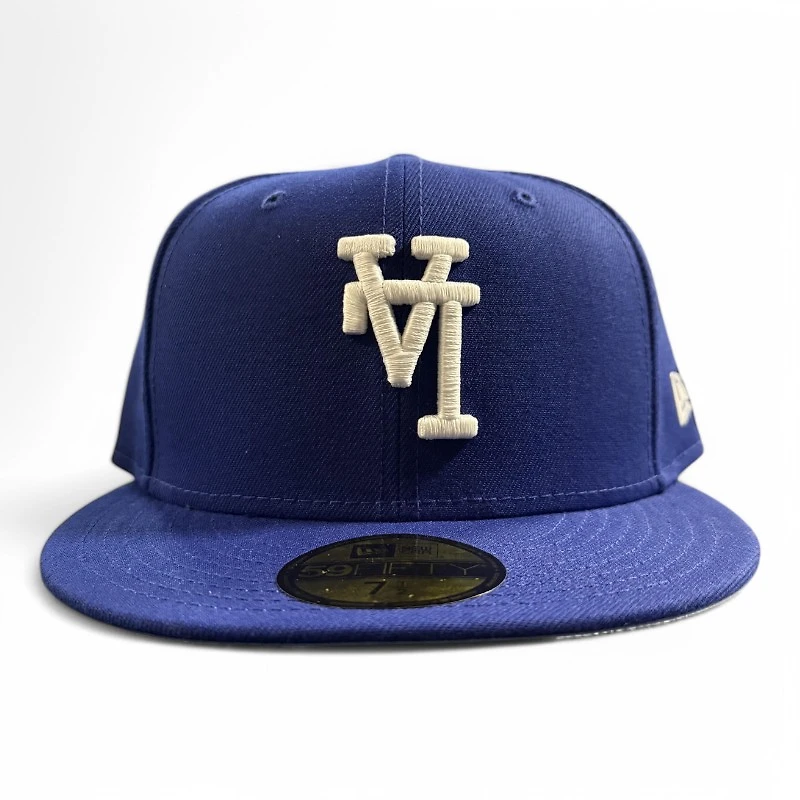 Los Angeles Dodgers White on Royal Blue Upside Down LA Baby UV New Era 59FIFTY Fitted Hat