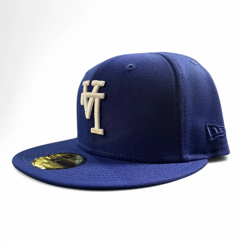 Los Angeles Dodgers White on Royal Blue Upside Down LA Green UV New Era 59FIFTY Fitted Hat