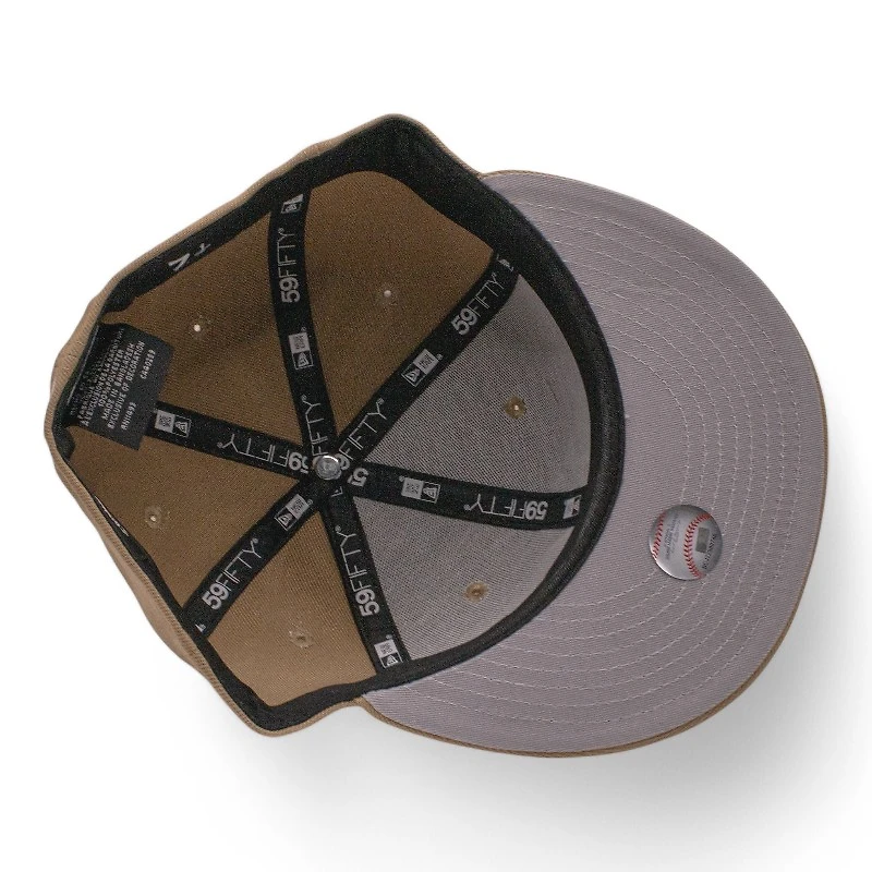 New York Yankees Khaki Crown Grey UV Era 59FIFTY Fitted Hat