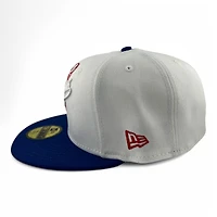 Los Angeles Dodgers White And  Royal Blue Script "Shoot for the Stands" 2024 WS Champs Patch Gray UV New Era 59FIFTY Fitted Hat