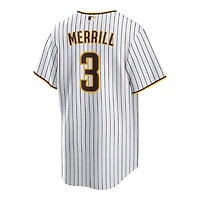 San Diego Padres Jackson Merrill White Pinstripe Home Nike Replica Player Jersey